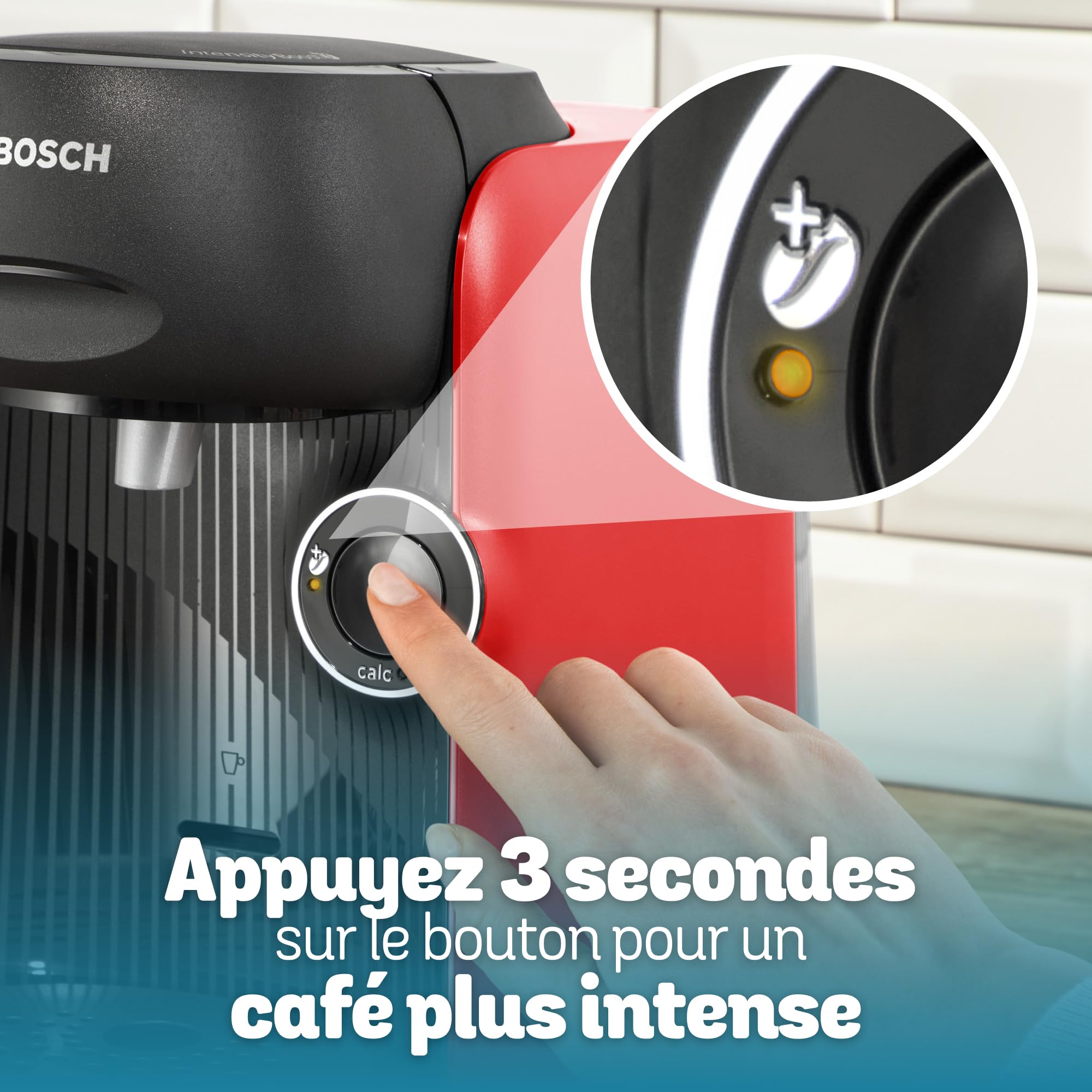 Machine à café Tassimo Finesse friendly, IntensityBoost, Intellibrew, TAS163E, Rouge