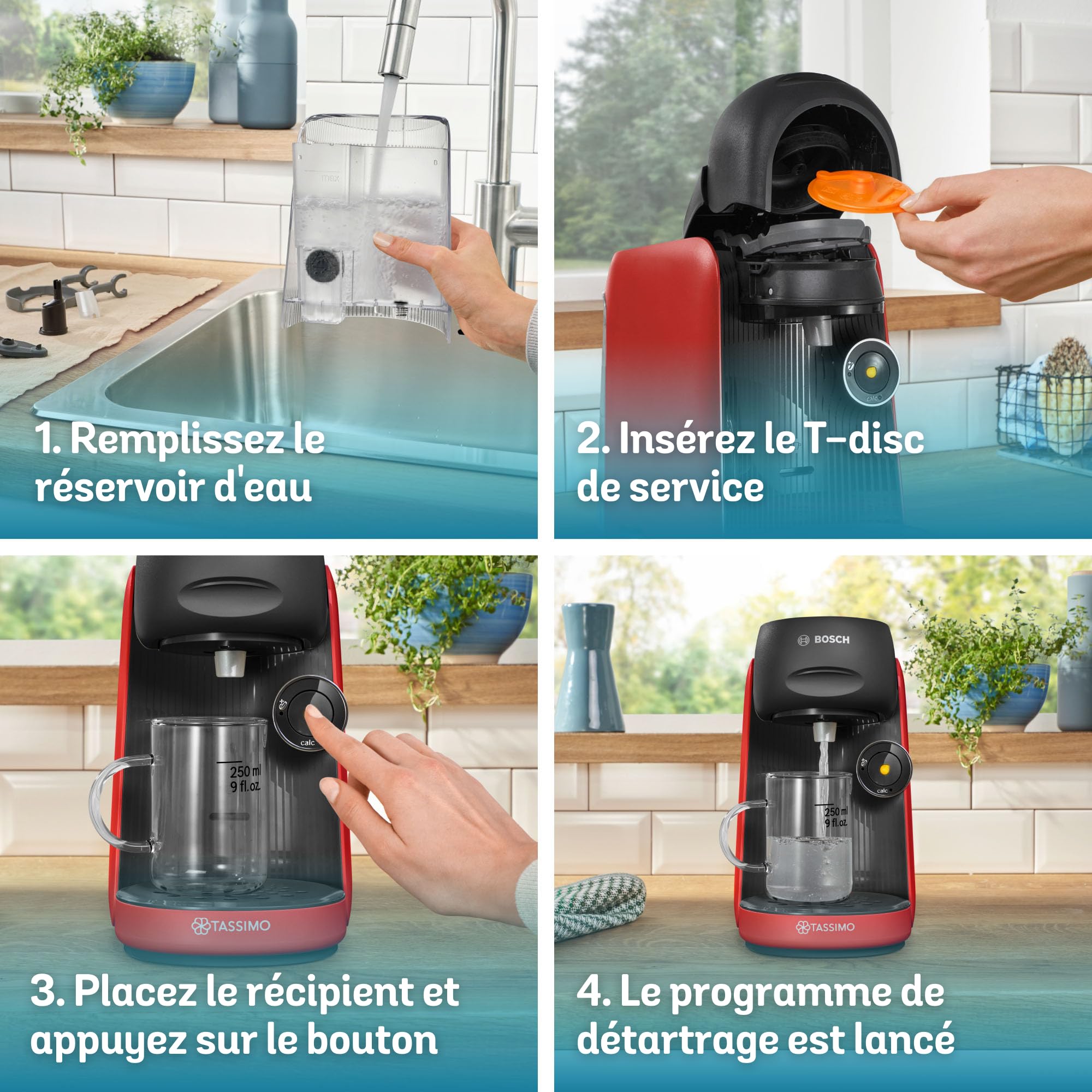 Machine à café Tassimo Finesse friendly, IntensityBoost, Intellibrew, TAS163E, Rouge