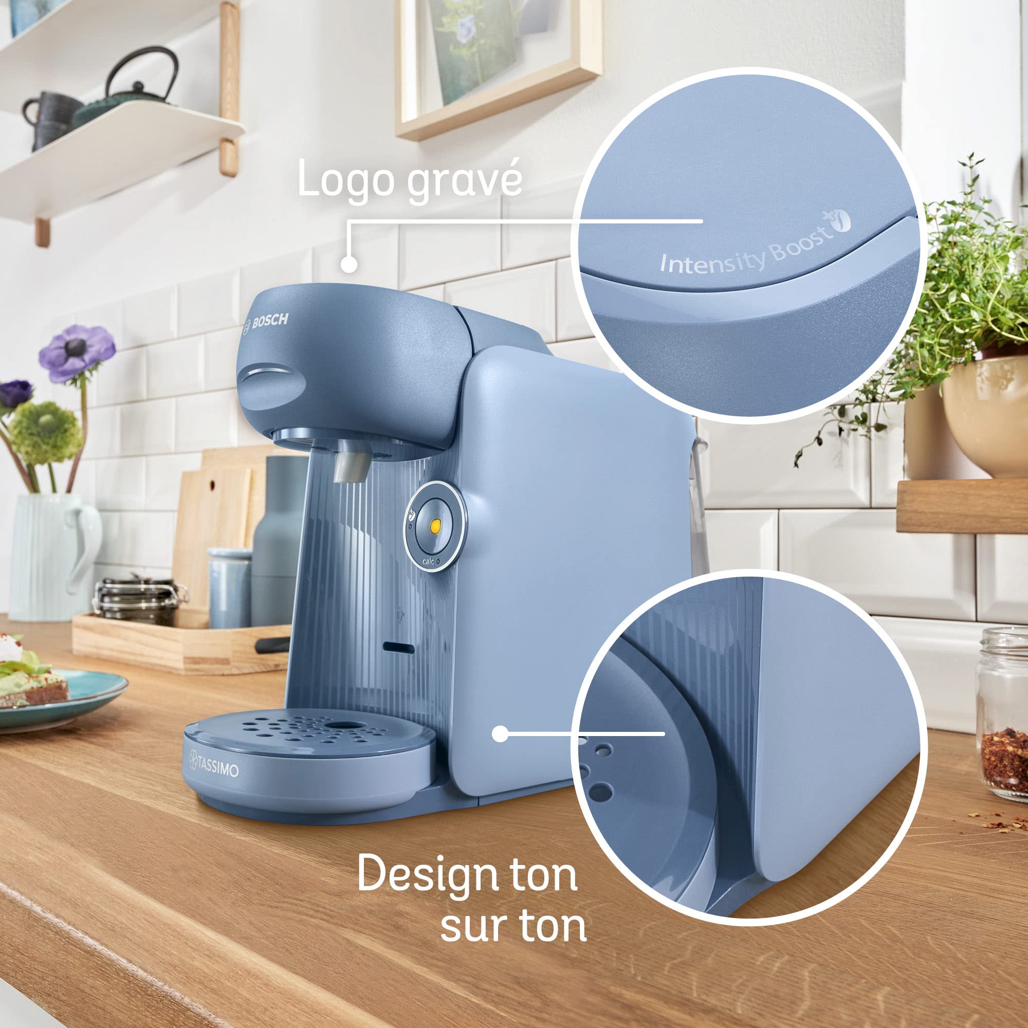 TASSIMO FINESSE machine à café, IntensityBoost, INTELLIBREW™, TAS16B3, bleu lavande