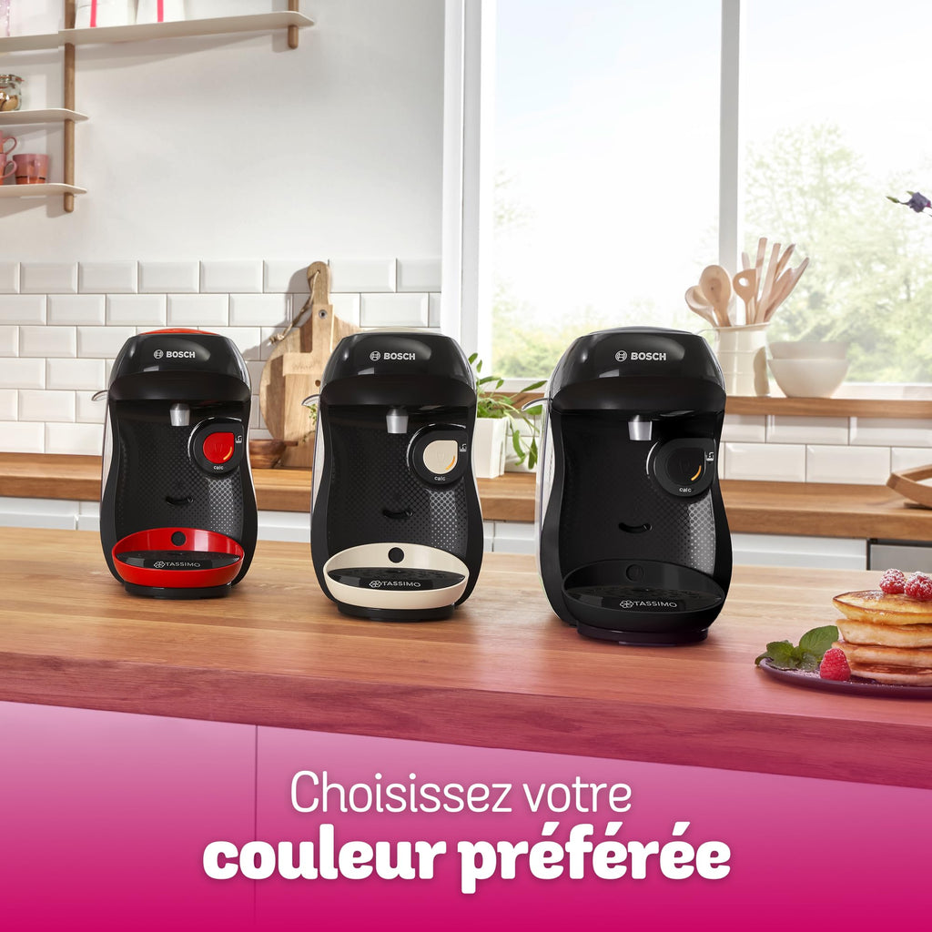 Machine à café multi-boissons Tassimo Happy friendly, TAS107E, OneTouch, Intellibrew, Crème