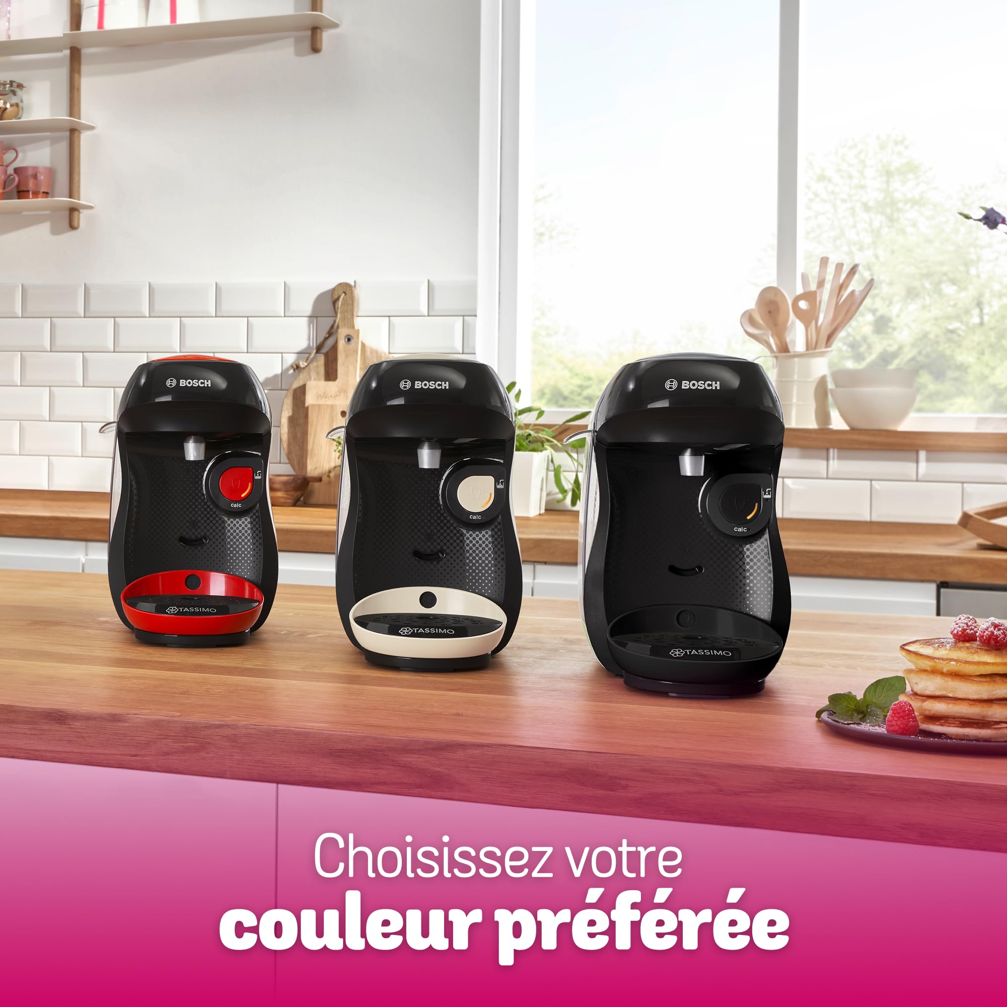 Machine à café multi-boissons Tassimo Happy friendly, TAS107E, OneTouch, Intellibrew, Crème