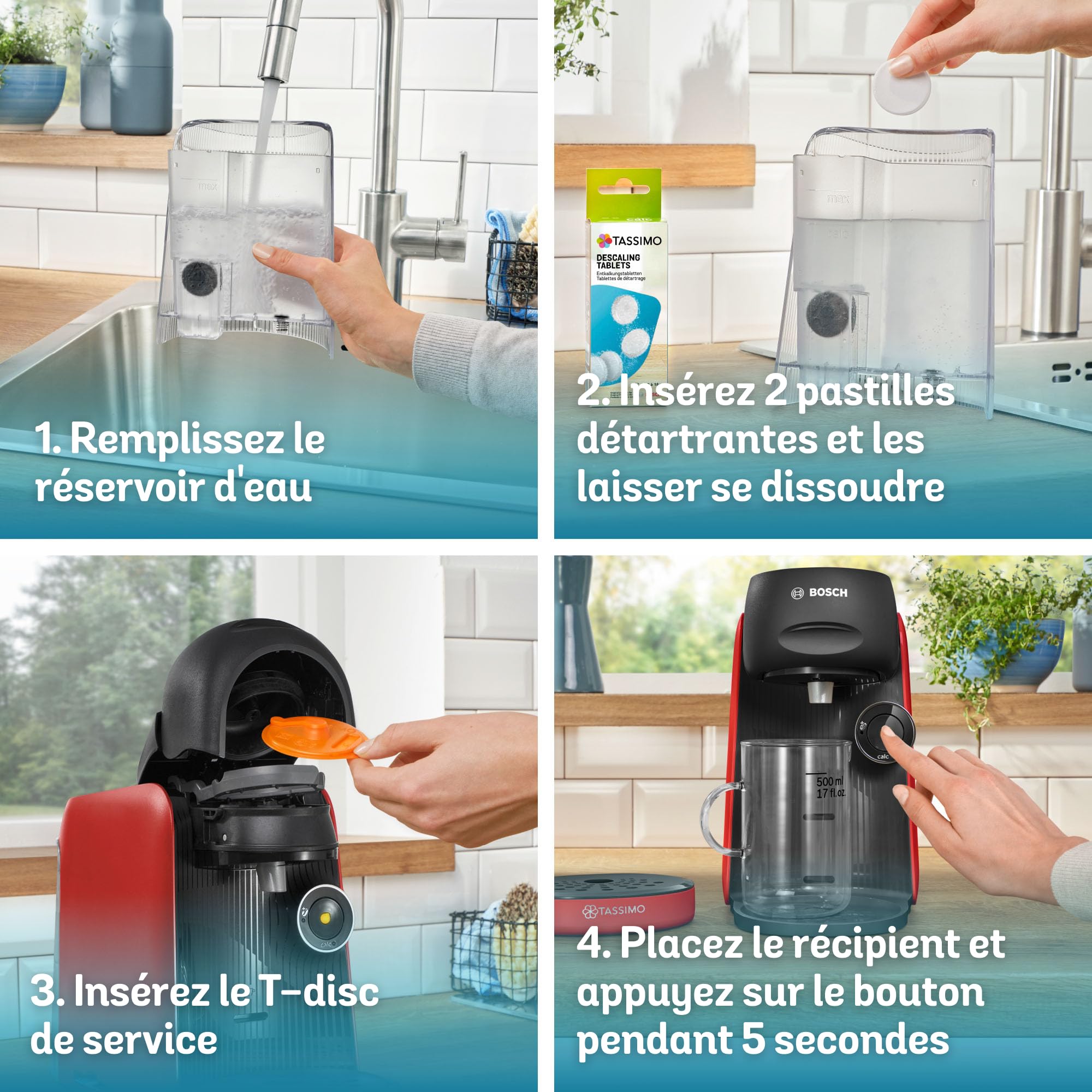 Machine à café Tassimo Finesse friendly, IntensityBoost, Intellibrew, TAS163E, Rouge